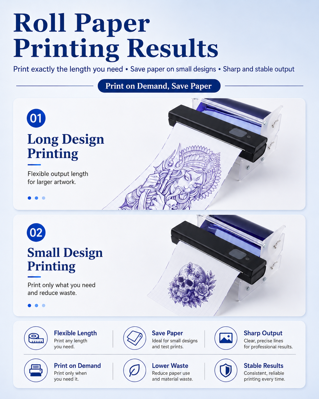 AIMO ROLL PAPER |separating tattoo stencil paper 210cm x 30m With bracket