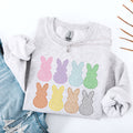 Checkered Faux Glitter Bunnies Easter Jesus Rabbit Holiday Scene Design Sweatshirt