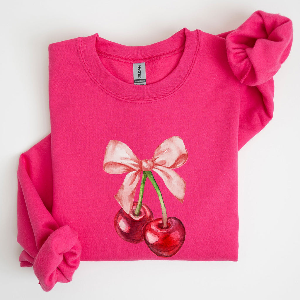 Cherries Pink Bows Coquette Girly Soft Girl Era Limited Edition Graphic Sweatshirt