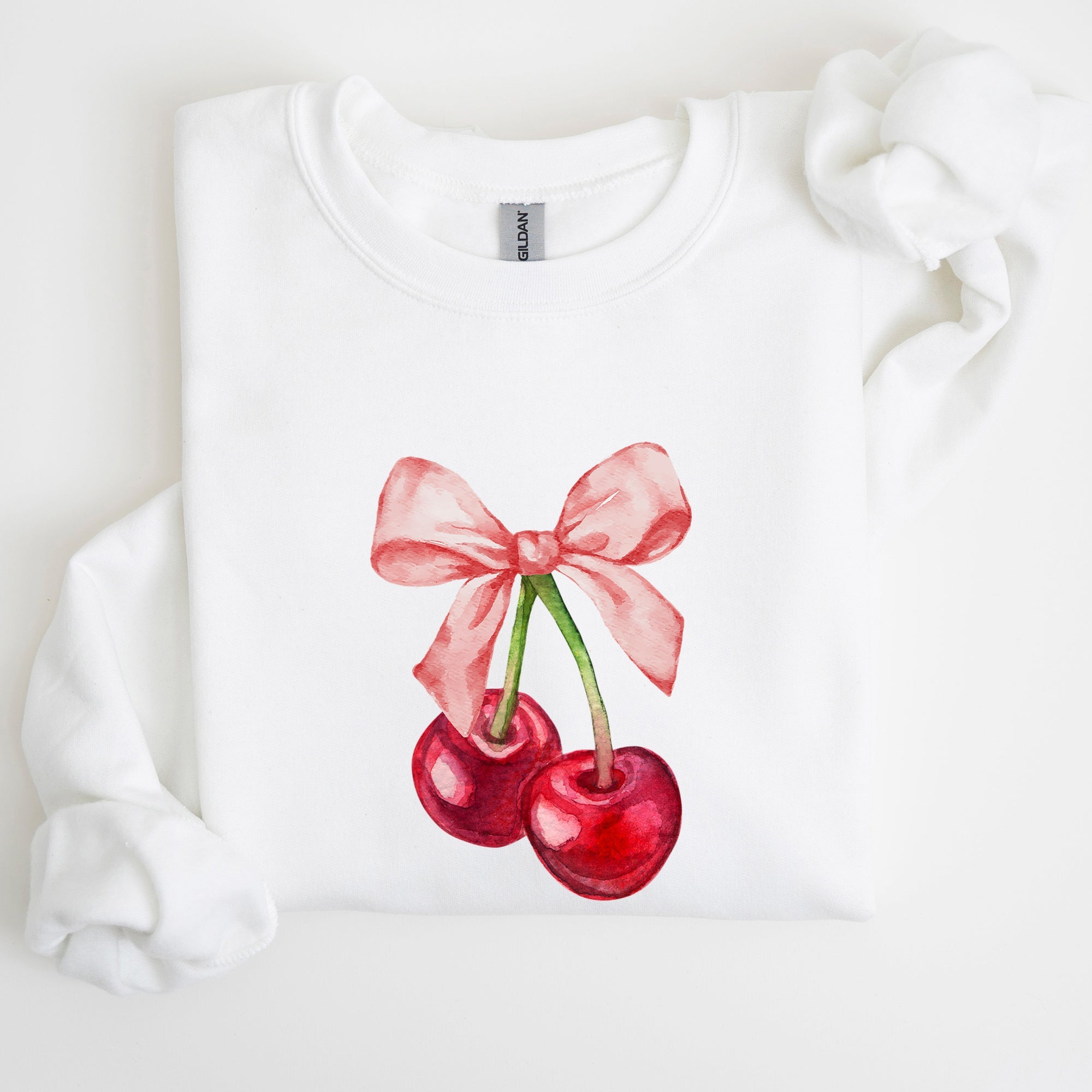 Cherries Pink Bows Coquette Girly Soft Girl Era Limited Edition Graphic Sweatshirt