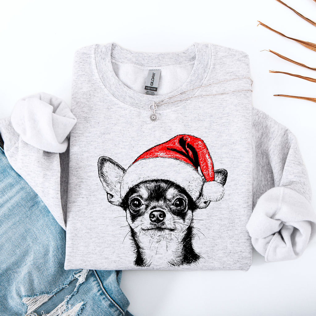 Chihuahua Dog Lover Apparel Pet Breed Cozy Heartwarming Paw Print Graphic Sweatshirt