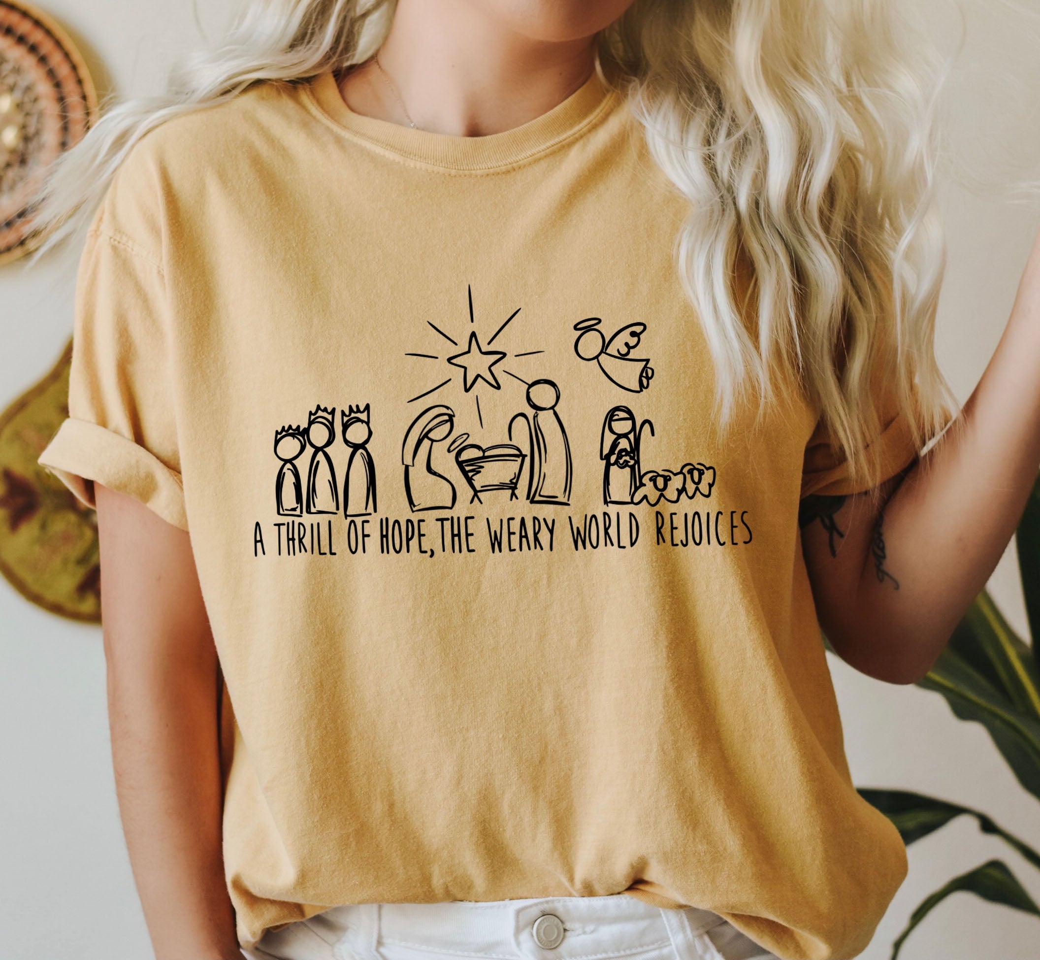 Chic Nativity A Thrill Of Hope Comfort Colors Tee