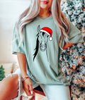 Christmas Horse Festive Animal Illustration For The Holiday Season Comfort Colors Tee