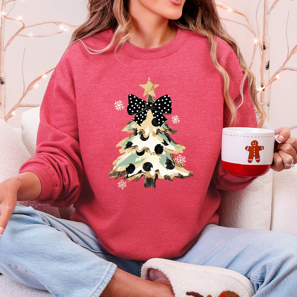 Christmas Camo Tree Santa Coquette Ribbon Festive Retro Cozy Graphic Seasonal Sweatshirt