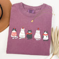 Christmas Cats Kitties Cat Lovers Santa Winter Snow Xmas Edition Comfort Colors Tee