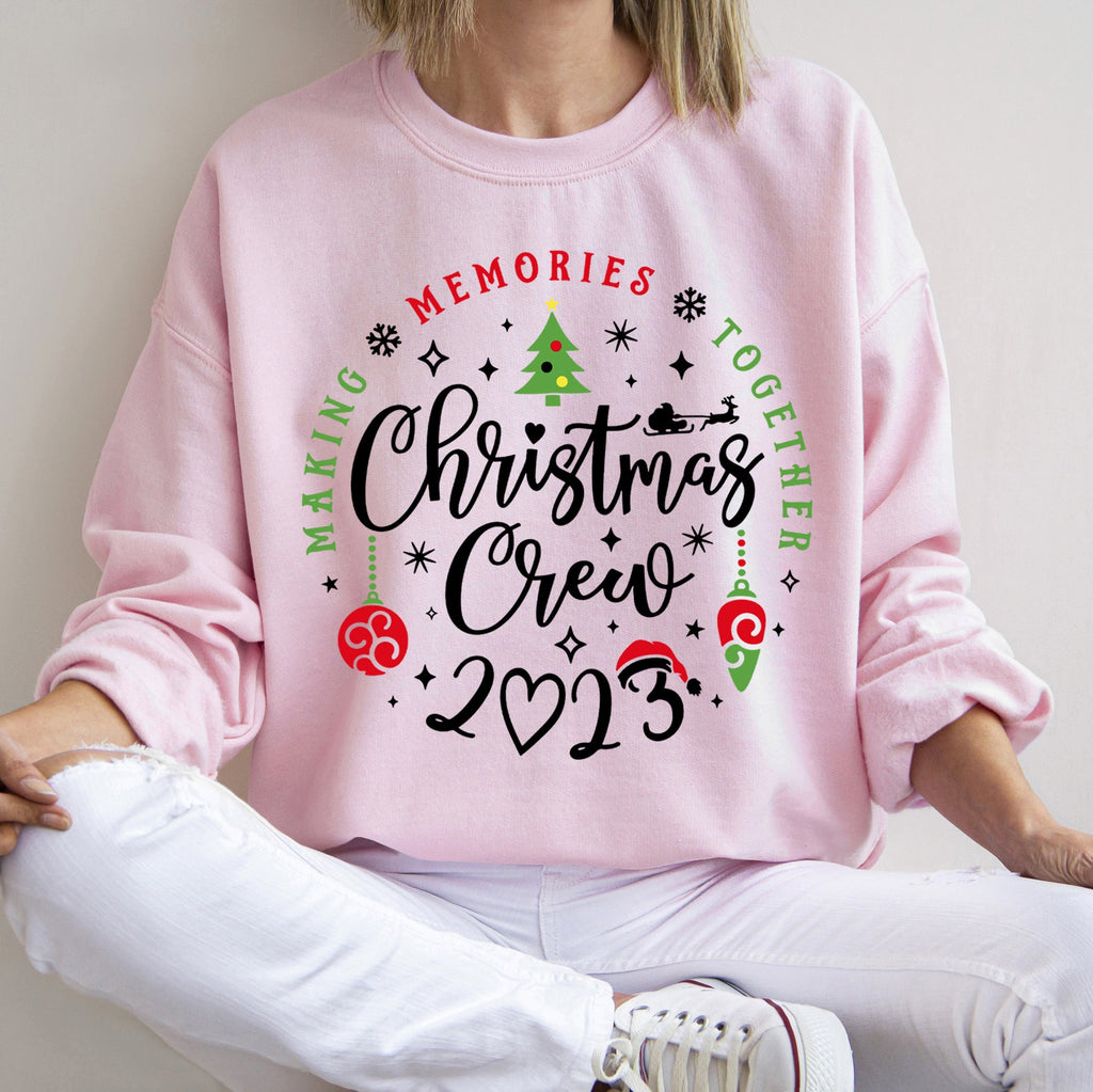 Christmas Crew Family Cozy Holiday Festive Fleece Lined For All Ages Premium Sweatshirt