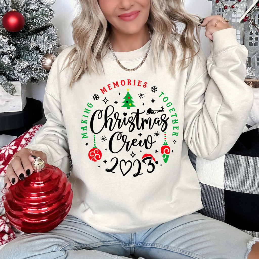 Christmas Crew Family Cozy Holiday Festive Fleece Lined For All Ages Premium Sweatshirt