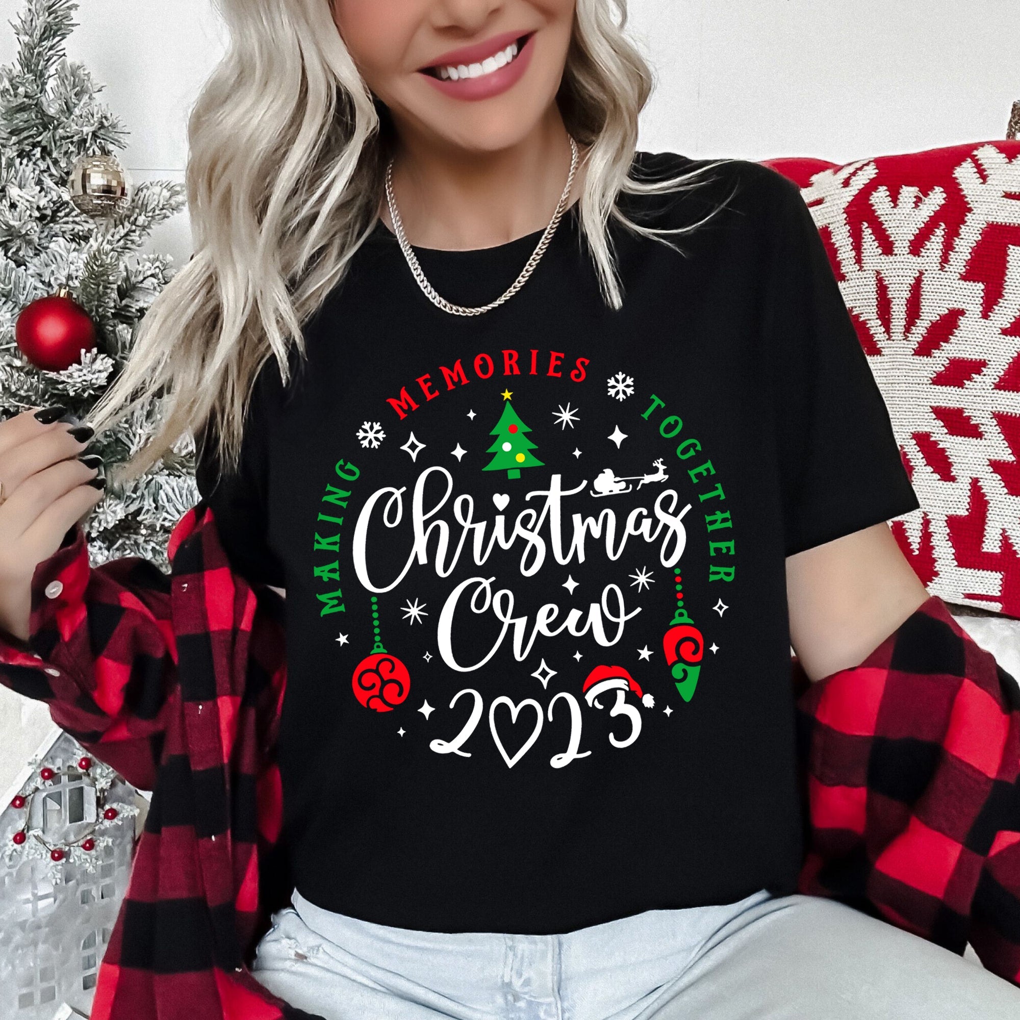 Christmas Crew 2023 Family Making Memories During The Holidays Celebrating Togetherness And Holiday Joy Graphic Tee