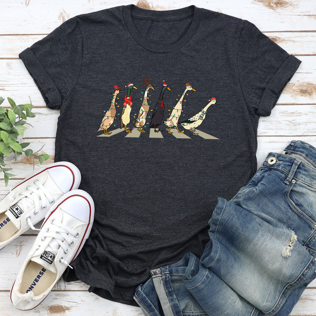 Christmas Ducks And Duck Lovers Santa Farm Life Holiday Edition Artwork Graphic Tee