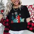 Christmas Folk Art Polar Bear Snowflakes Nordic Winter Scene Featuring Nordic Motifs And Cozy Holiday Charm Graphic Tee