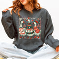 Christmas Geese Retro Festive Holiday Cheer Geese Pattern With Rustic Nordic Elements Sweatshirt