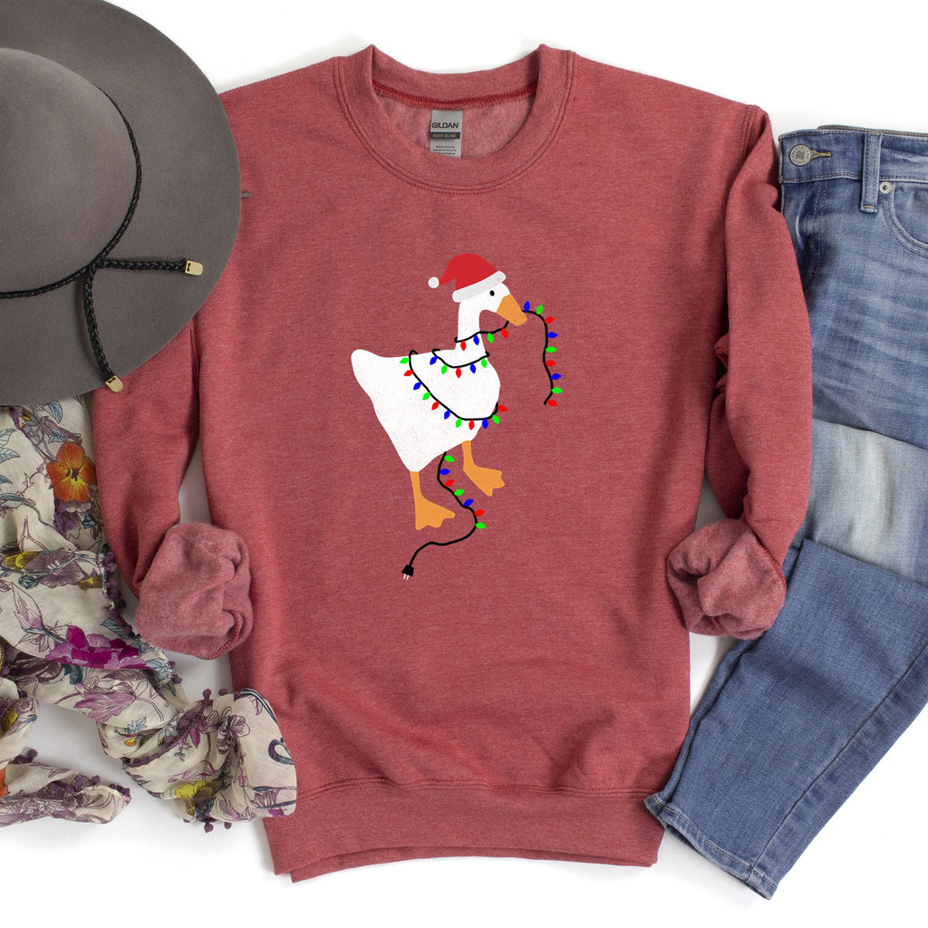 Christmas Goose Lights Retro Festive Holiday Design With Vintage Neon Accents Sweatshirt