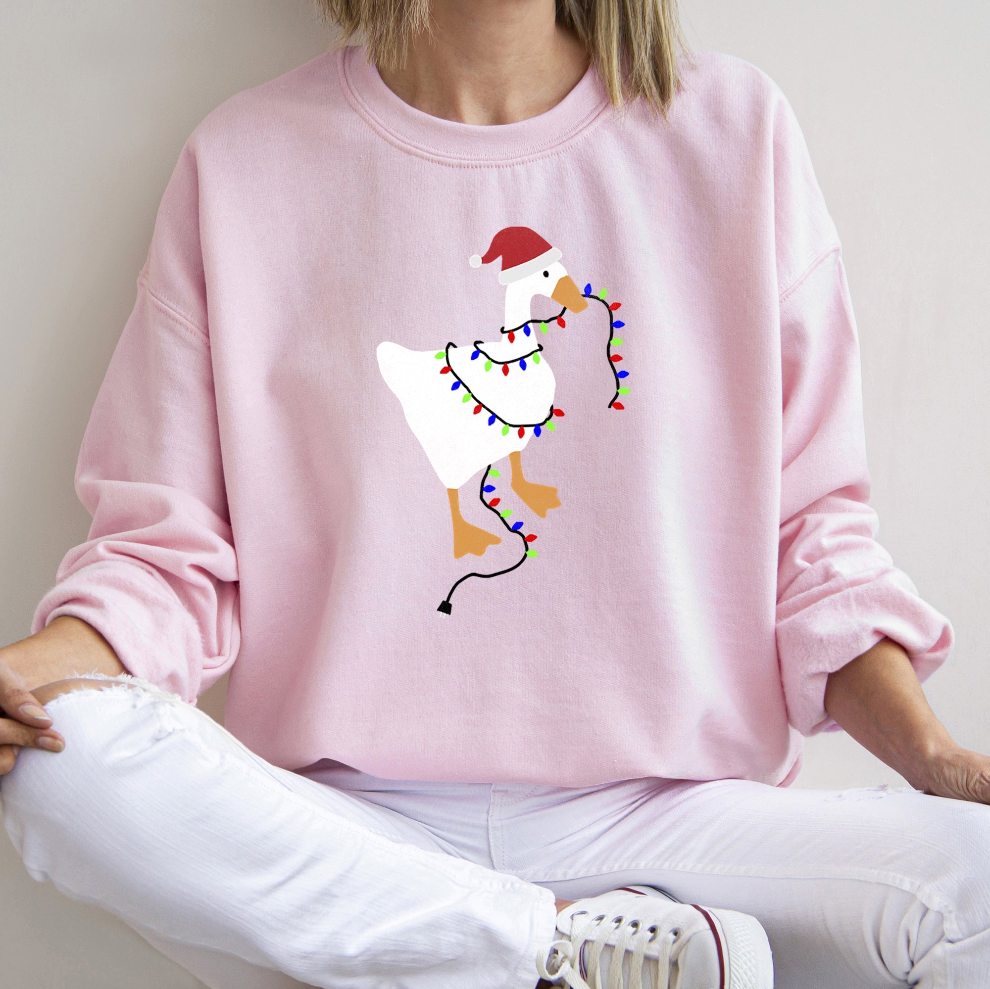 Christmas Goose Lights Retro Festive Holiday Design With Vintage Neon Accents Sweatshirt
