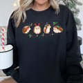 Christmas Hedgehog Cozy Winter Seasonal Scene With Festive Trees Snowflakes Sweatshirt