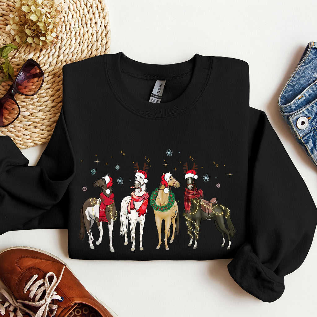 Christmas Horses Horse Lovers Santa Holiday Cheer Collection Official Sweatshirt