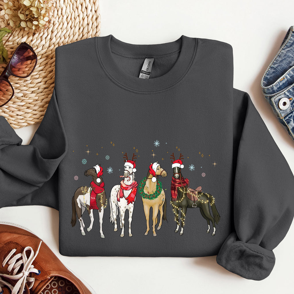 Christmas Horses Horse Lovers Santa Holiday Cheer Collection Official Sweatshirt