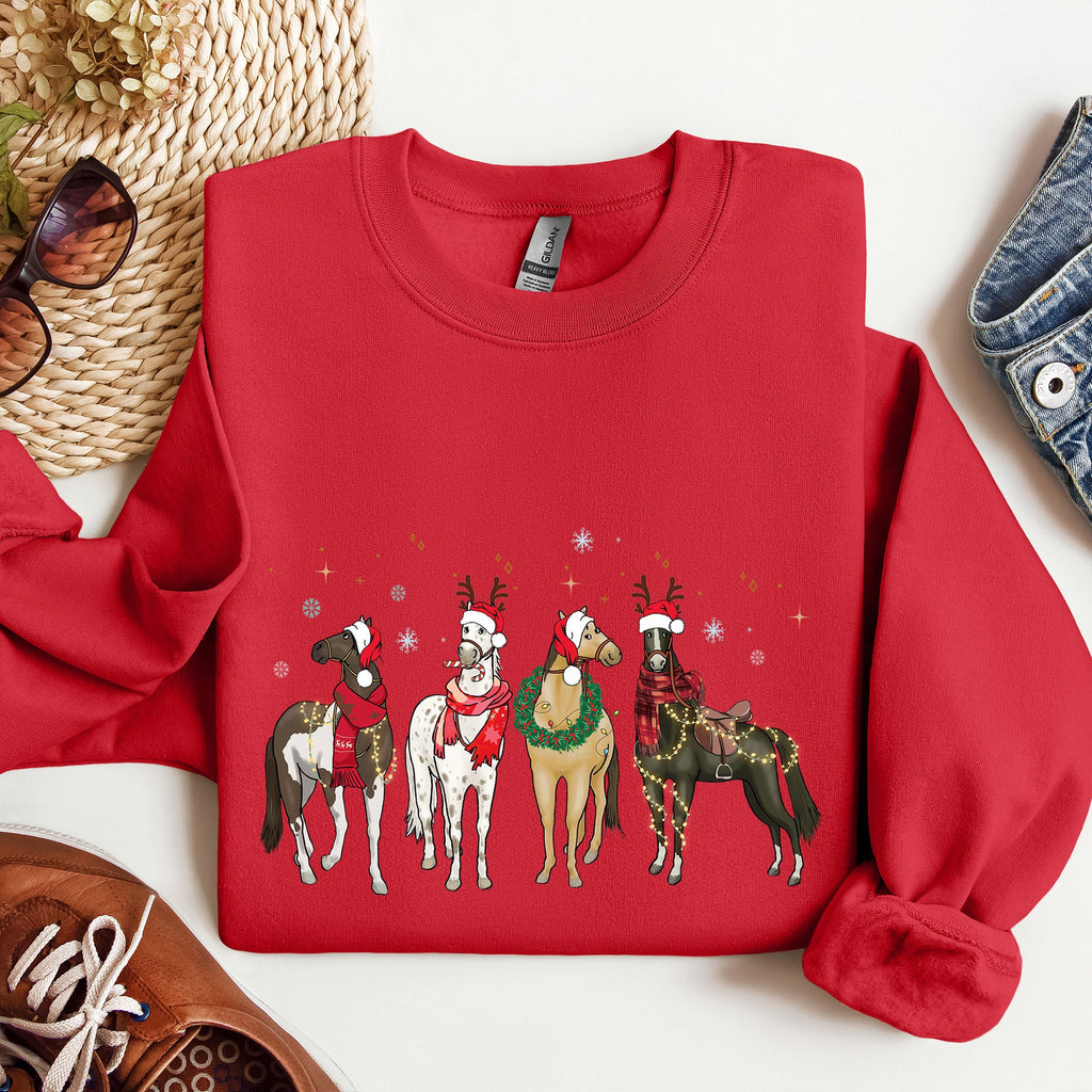 Christmas Horses Horse Lovers Santa Holiday Cheer Collection Official Sweatshirt