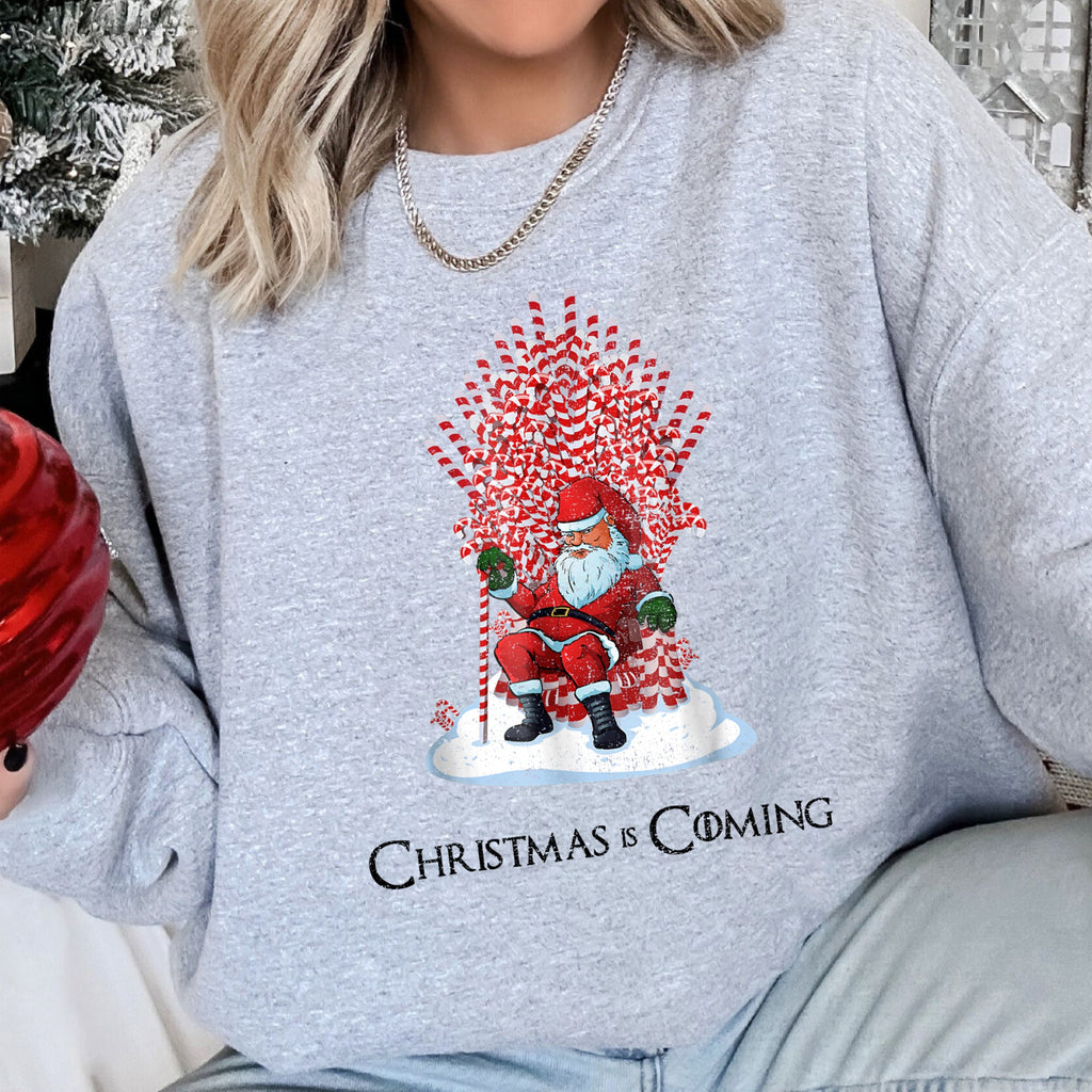 Christmas Is Coming Santa Throne Festive Cozy Fleece Edition Premium Limited Winter Holiday Sweatshirt