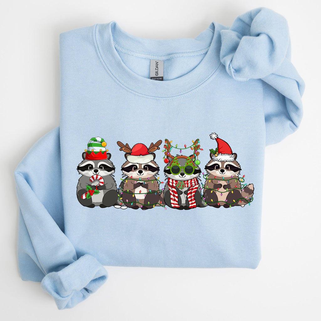 Christmas Raccoons Santa Winter Snow Xmas Raccoon Lovers Festive Cozy Holiday Cheer Sweatshirt