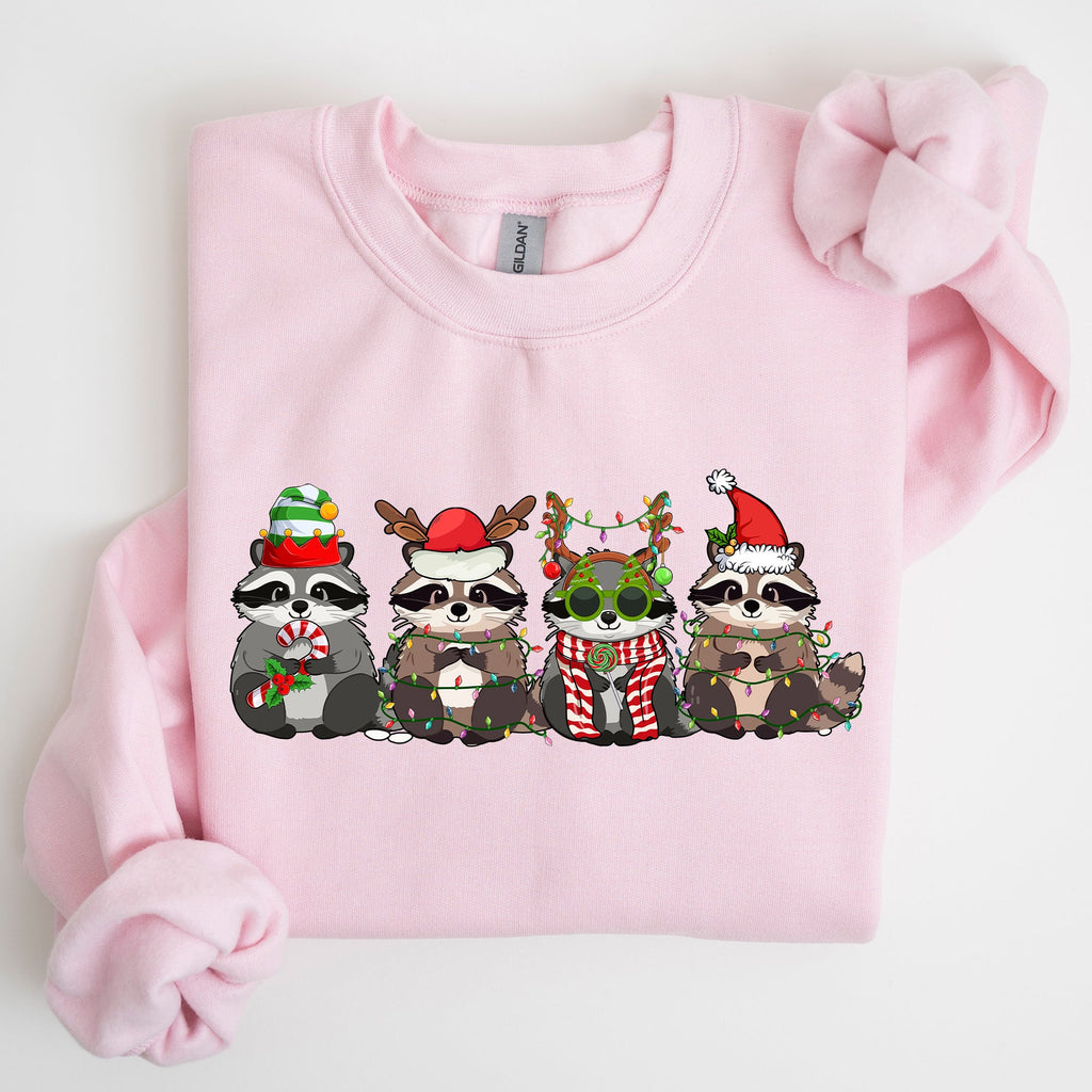 Christmas Raccoons Santa Winter Snow Xmas Raccoon Lovers Festive Cozy Holiday Cheer Sweatshirt