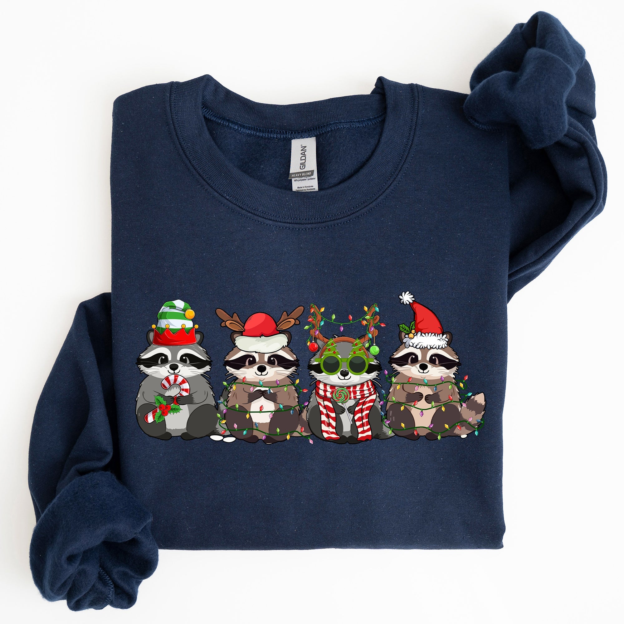 Christmas Raccoons Santa Winter Snow Xmas Raccoon Lovers Festive Cozy Holiday Cheer Sweatshirt