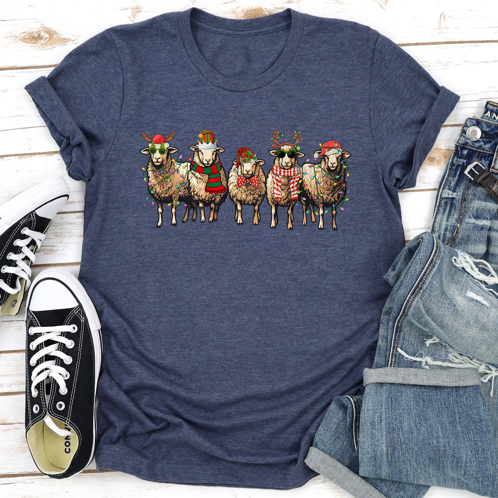 Christmas Sheep Santa Farm Life Lovers Edition For Sheep Enthusiasts And Holiday Decor Fans Graphic Tee