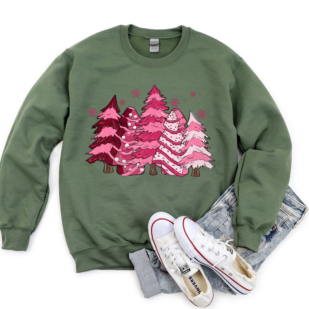Christmas Snack Trees Pink Little Debbie Holiday Treats Classic Graphic Sweatshirt