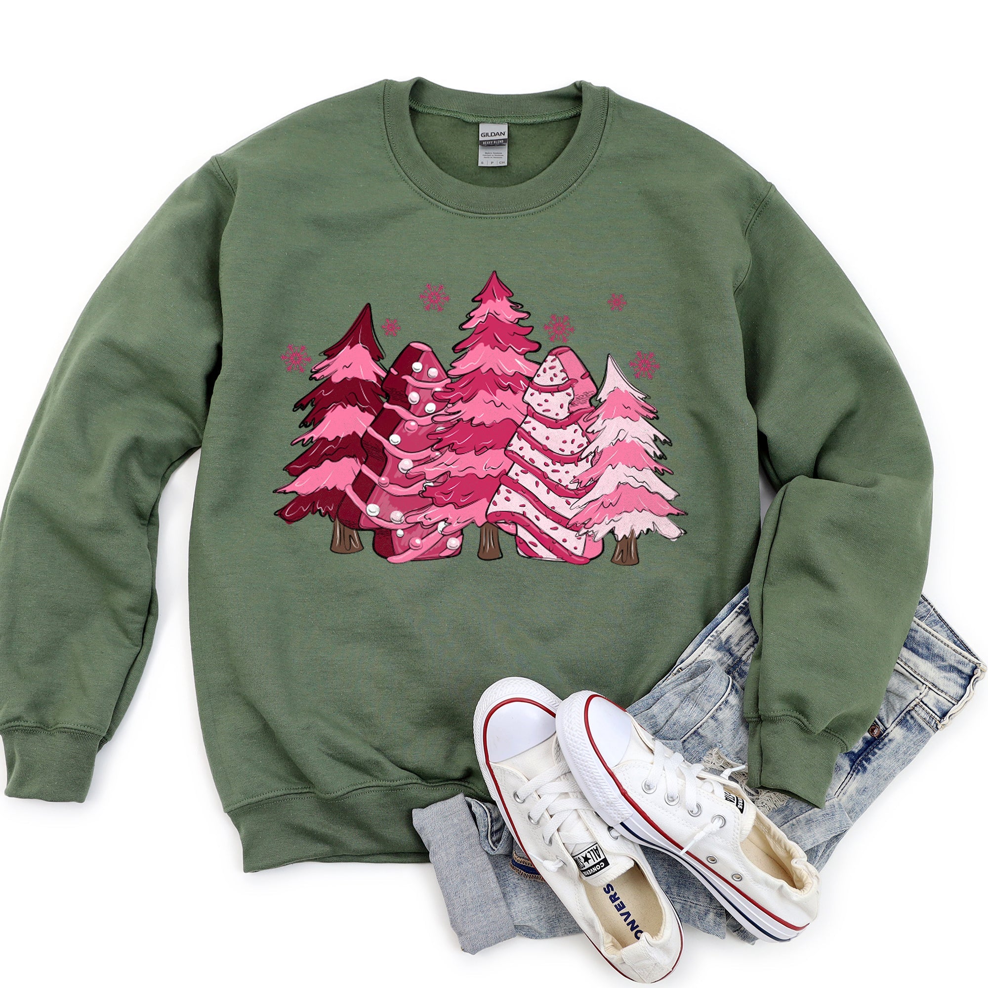 Christmas Snack Trees Pink Little Debbie Holiday Treats Classic Graphic Sweatshirt