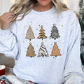 Christmas Trees Animal Print Festive Seasonal Holiday Nature Inspired Design Sweatshirt