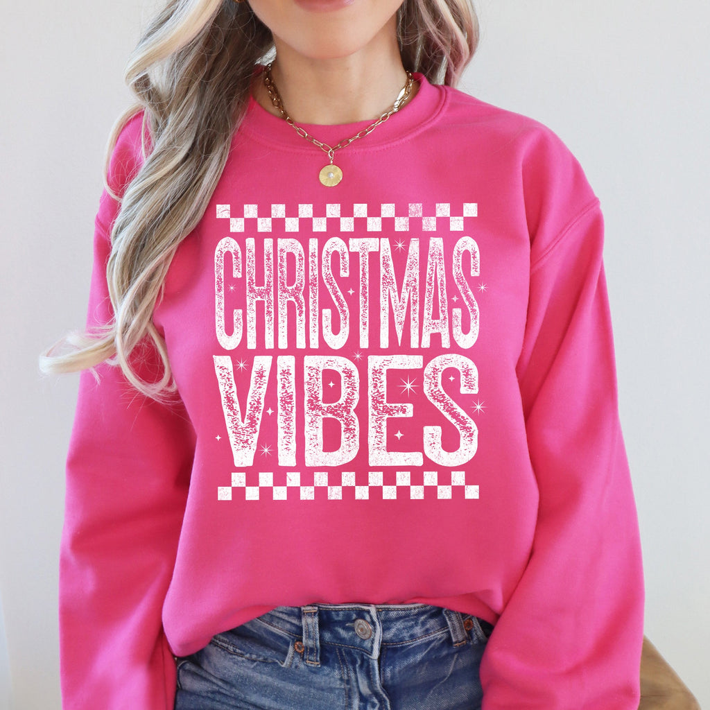 Christmas Vibes Retro Vintage Festive Cozy Holiday Spirit Graphic Premium Sweatshirt