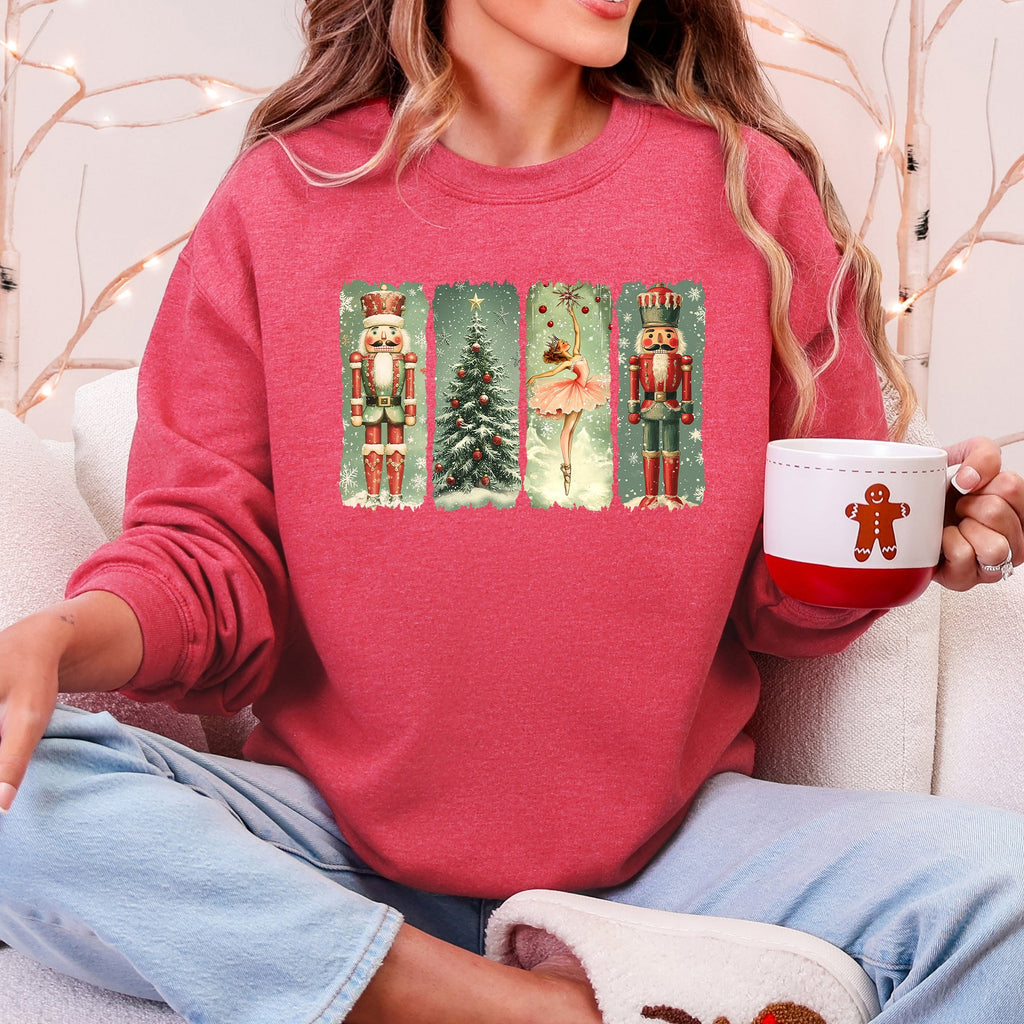 Christmas Nutcracker Ballet Vintage Snow Scene With Retro Typography Art Limited Edition Sweatshirt