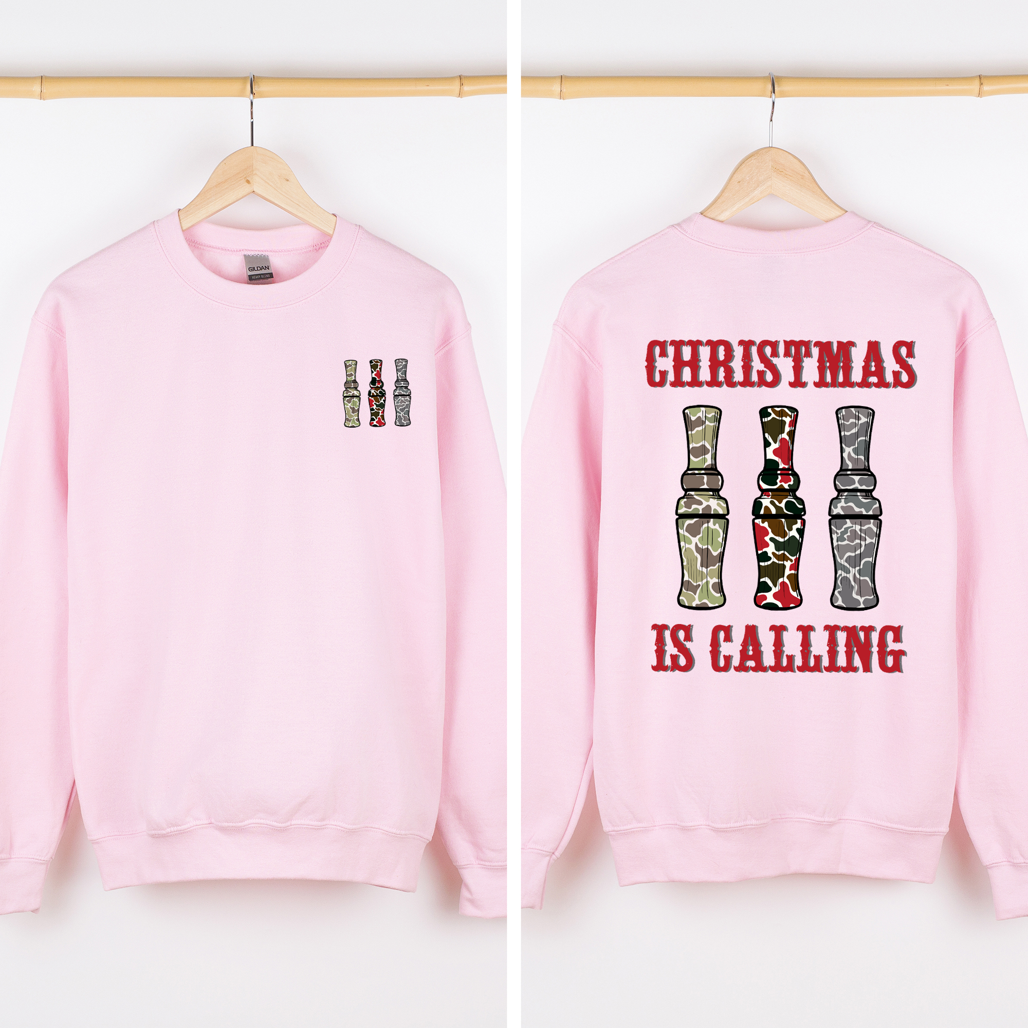Christmas Is Calling Duck Season Hunting Retro Cozy Graphic Vintage Edition Sweatshirt