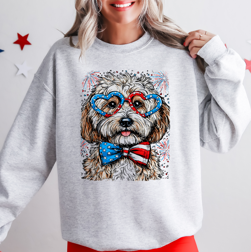 Cockapoo Patriotic Dog USA Pride 4th Of July Edition Celebration Collection Sweatshirt