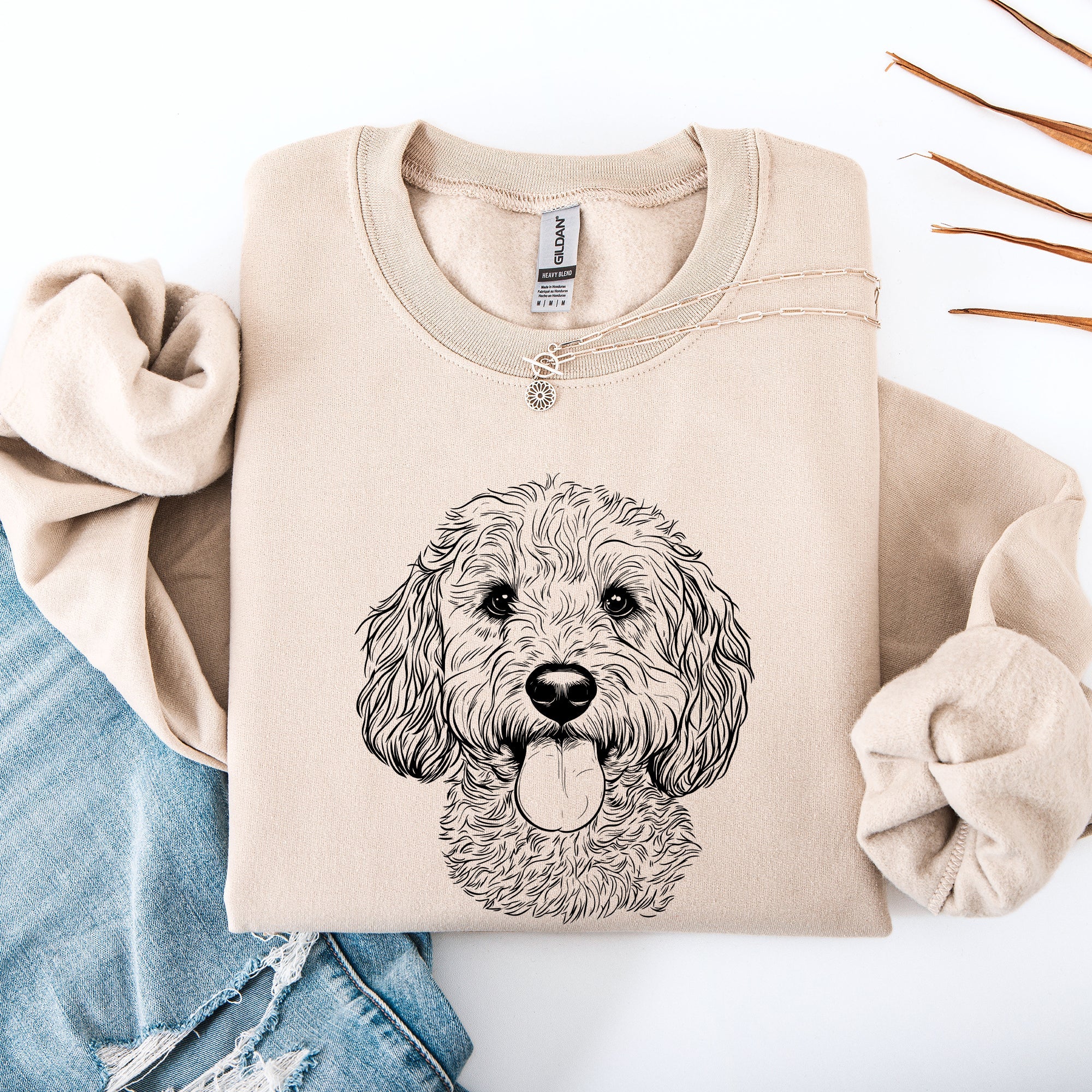 Cockapoo Dog Lover Premium Cozy Cartoon Portrait Design For Pet Parents Soft Cotton Blend Sweatshirt