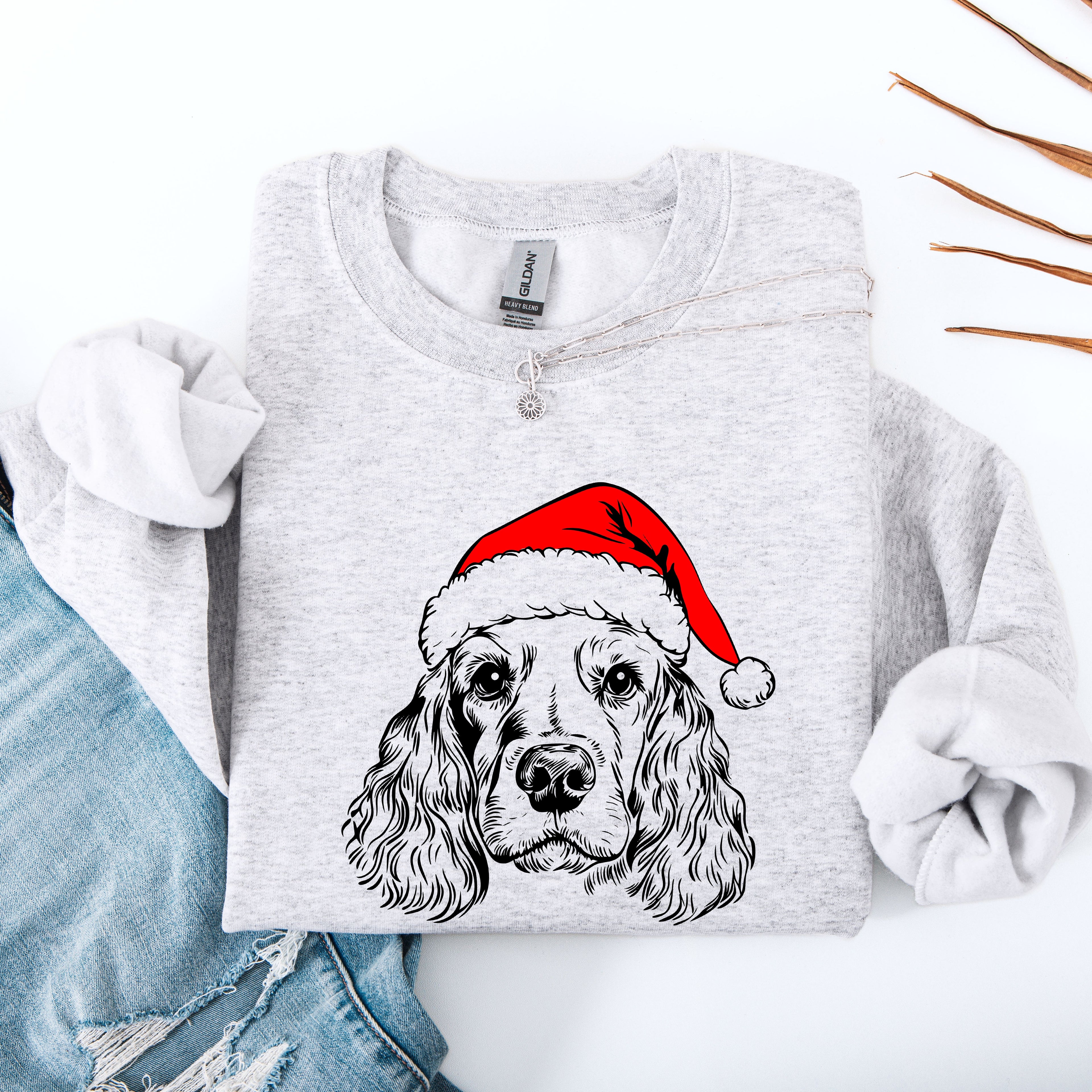 Charming Cocker Spaniel Portrait Silhouette For Dog Lovers Everywhere Graphic Sweatshirt