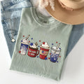 Coffee Lovers America Patriotic 4th July Flag Stars And Stripes Edition Graphic Comfort Colors Tee
