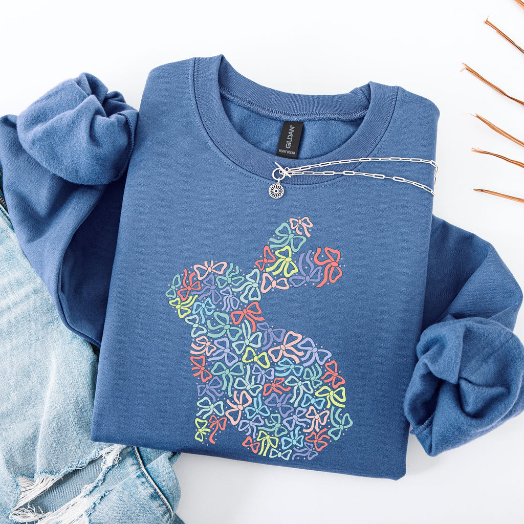 Colorful Bows Easter Bunny Jesus Rabbit Holiday Celebration Keepsake Edition Sweatshirt