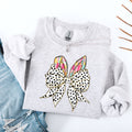Coquette Dalmatian Print Rabbit Ears Ribbon Bows Easter Bunny Jesus Holiday Sweatshirt