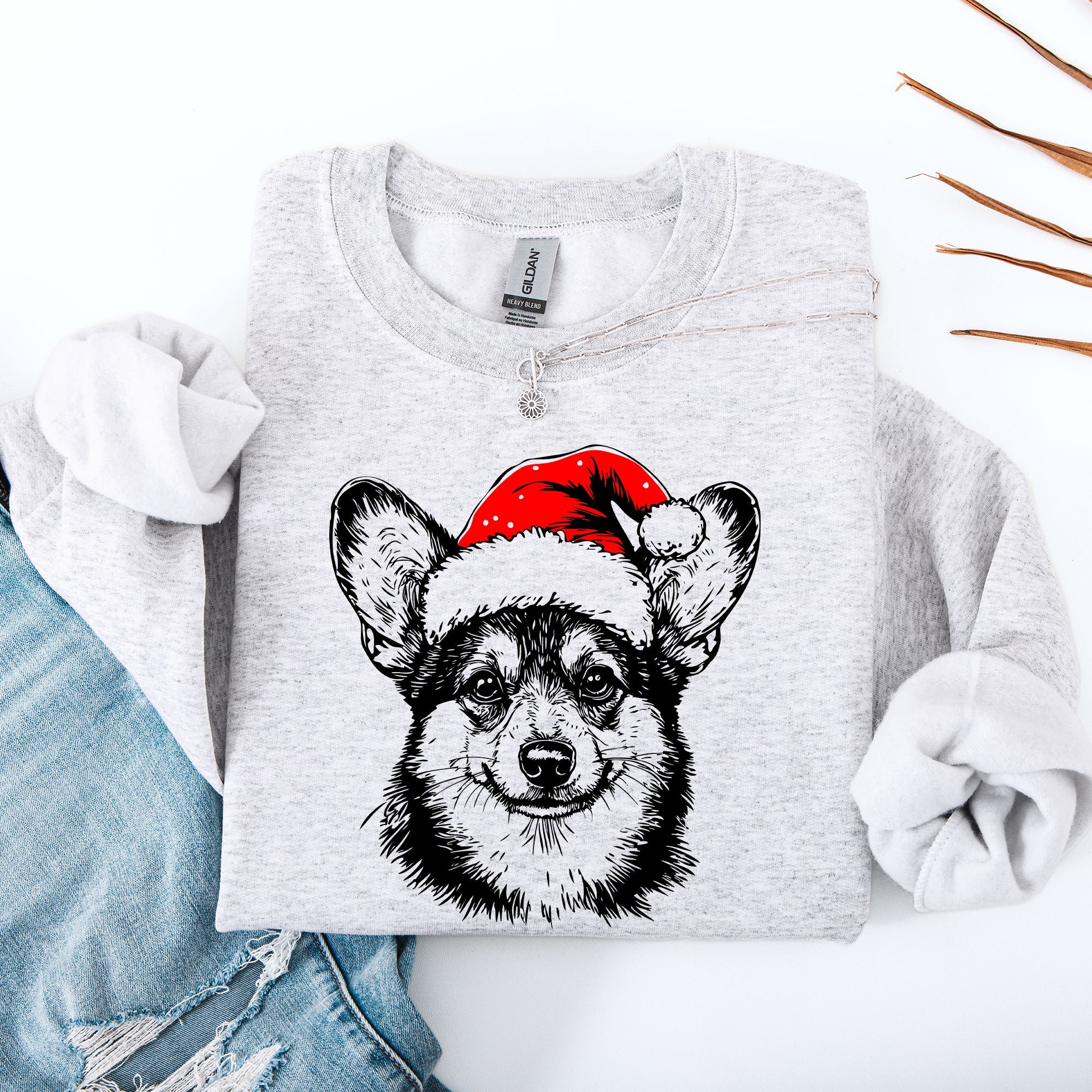 Corgi Santa Christmas Cheer For Dog Lovers And Pet Parents Festive Holiday Themed Sweatshirt