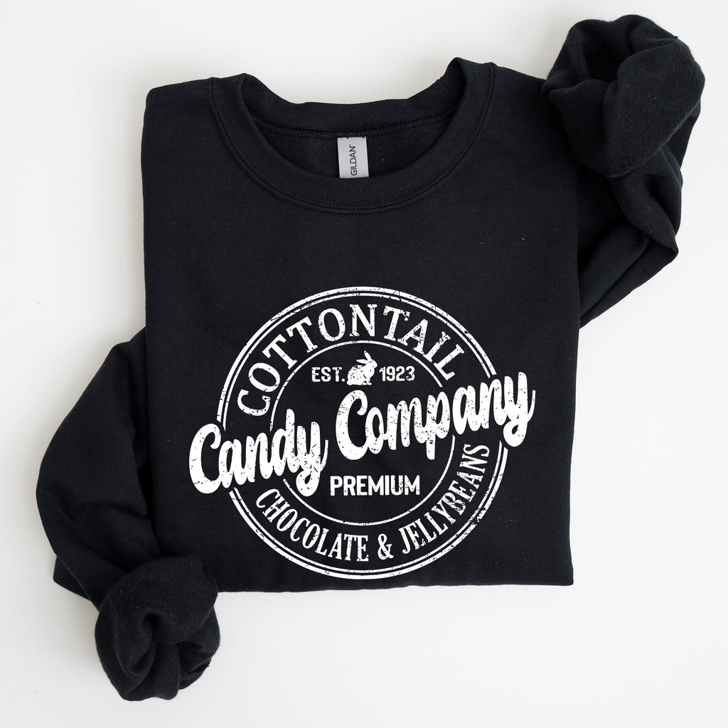 Cottontail Candy Company Retro Sign Easter Vintage Graphic Illustration Sweatshirt