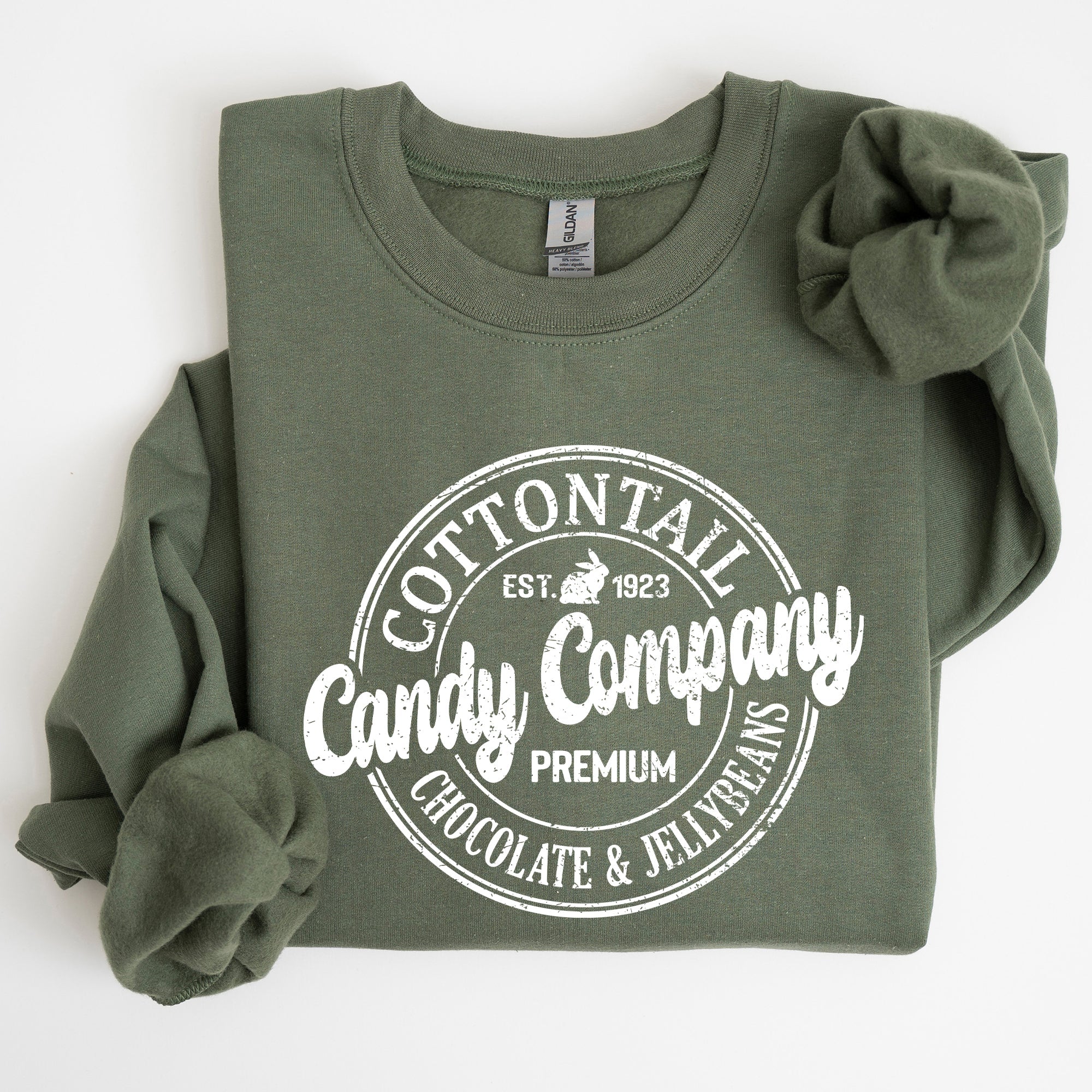 Cottontail Candy Company Retro Sign Easter Vintage Graphic Illustration Sweatshirt