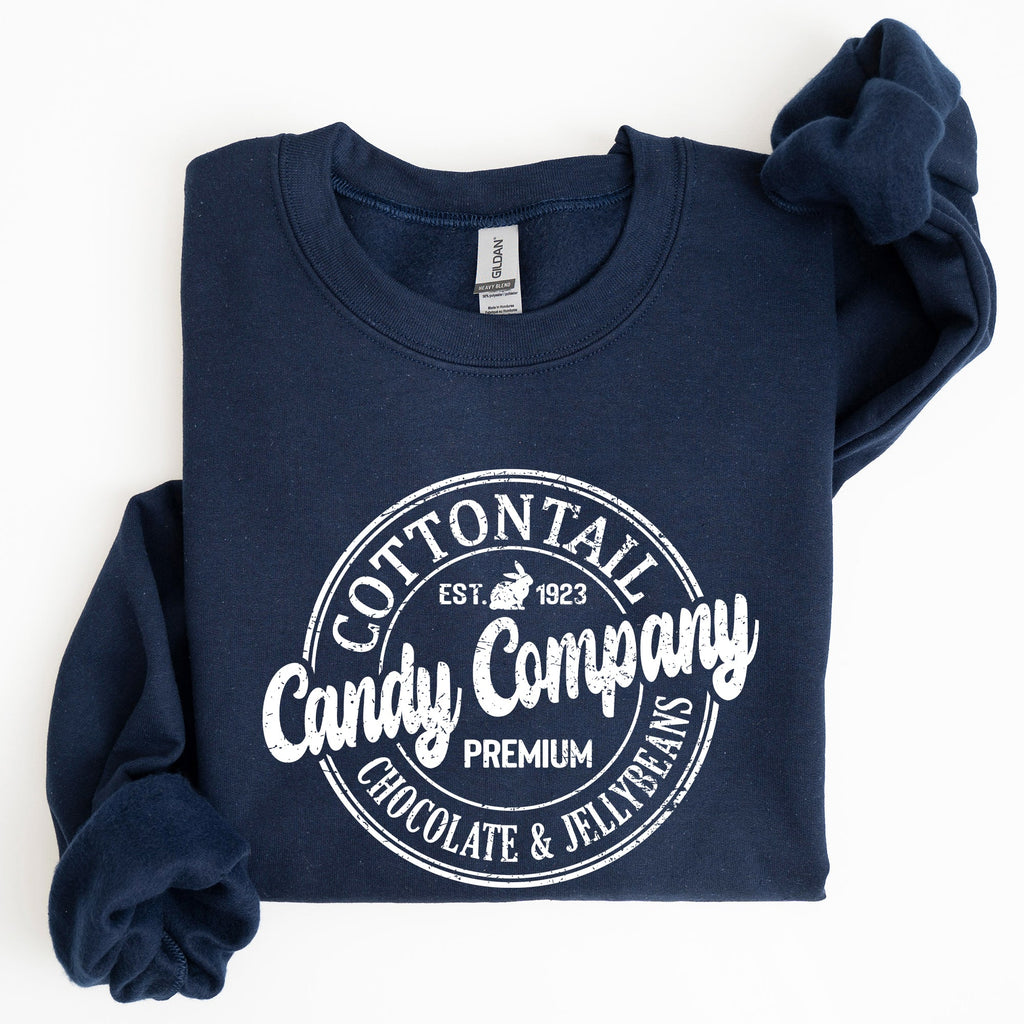 Cottontail Candy Company Retro Sign Easter Vintage Graphic Illustration Sweatshirt