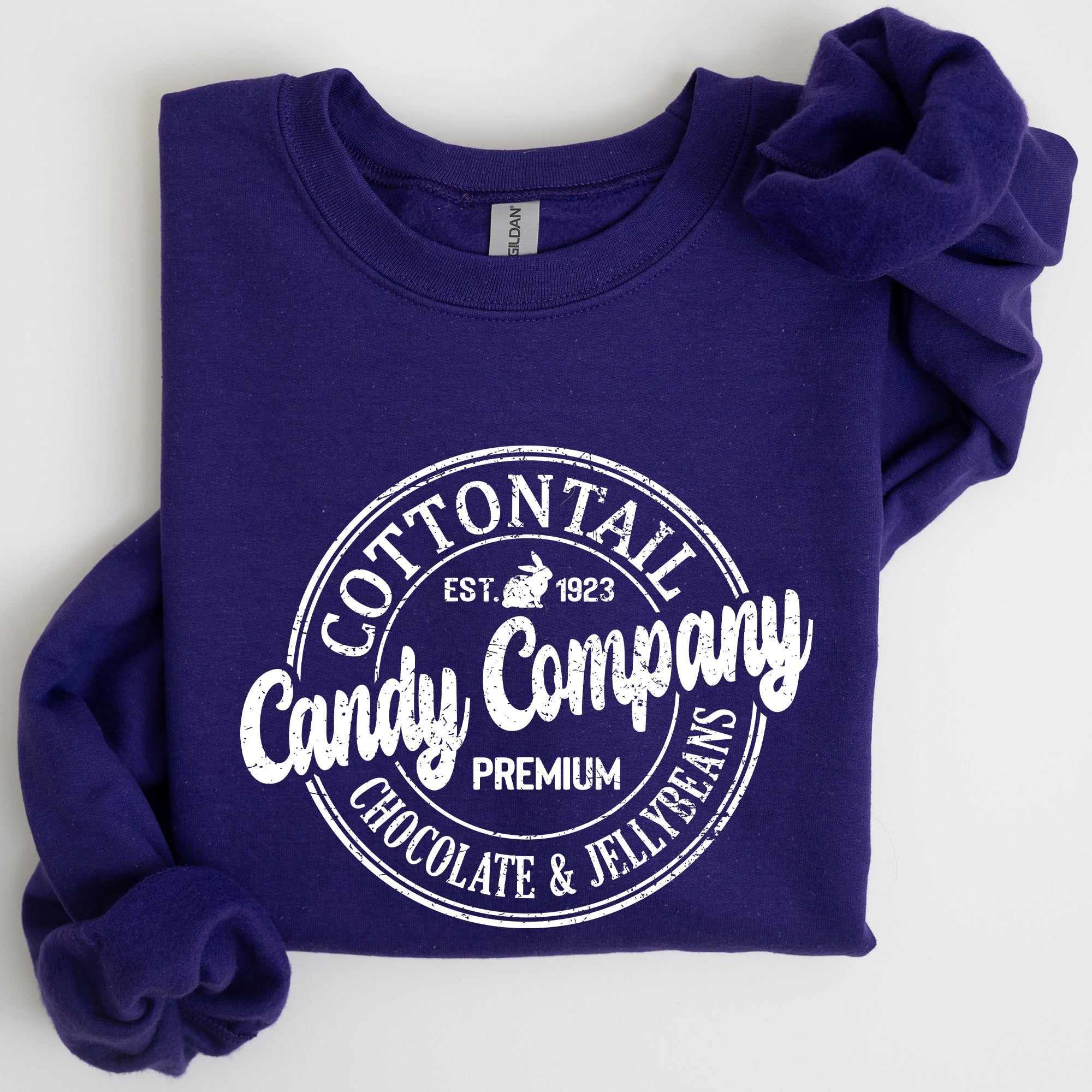 Cottontail Candy Company Retro Sign Easter Vintage Graphic Illustration Sweatshirt