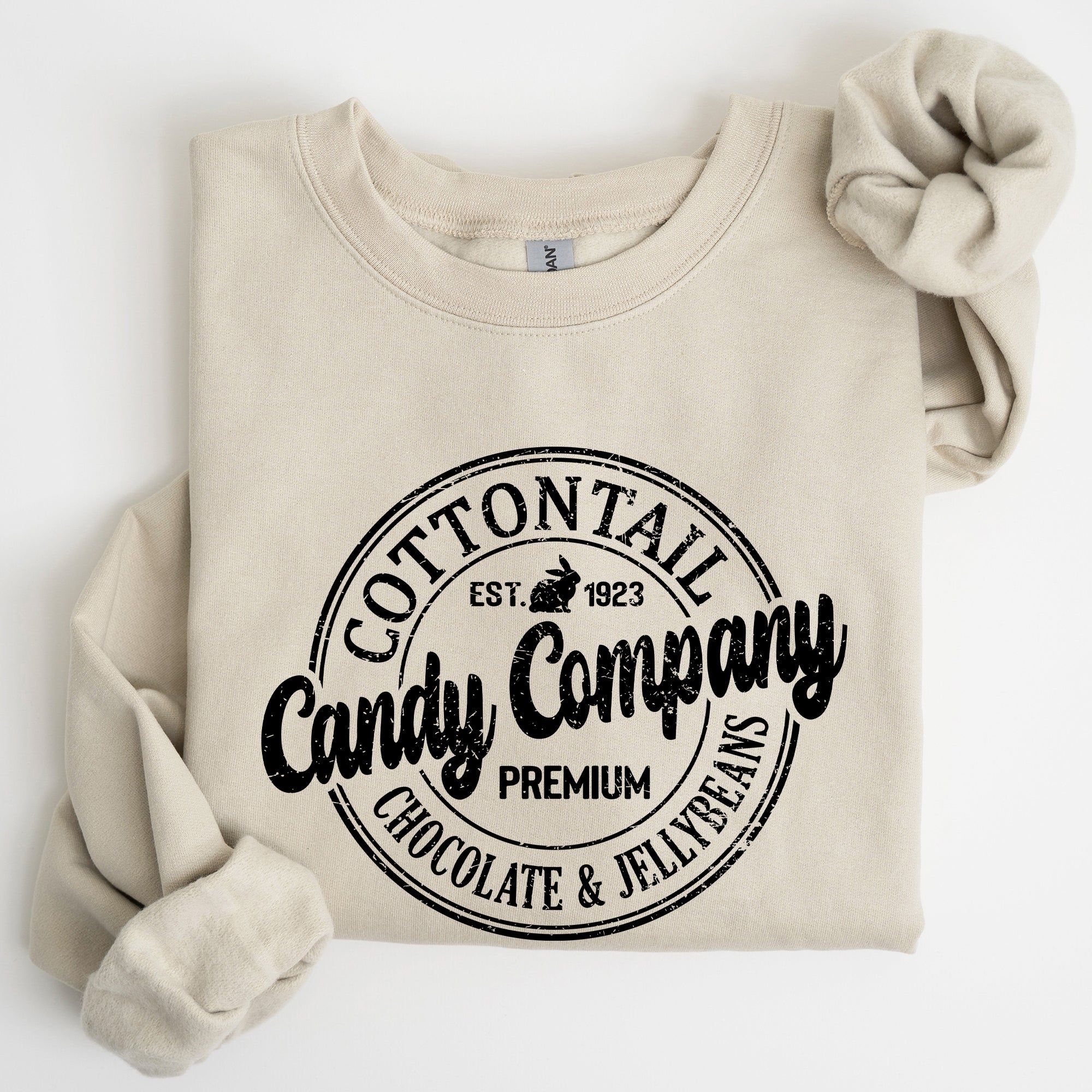 Cottontail Candy Company Retro Sign Easter Vintage Graphic Illustration Sweatshirt