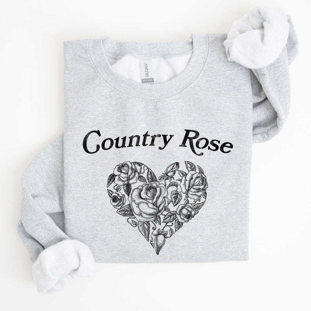 Country Rose Heart Cowgirl Cowboy Western Rustic Heritage Celebration Edition Sweatshirt