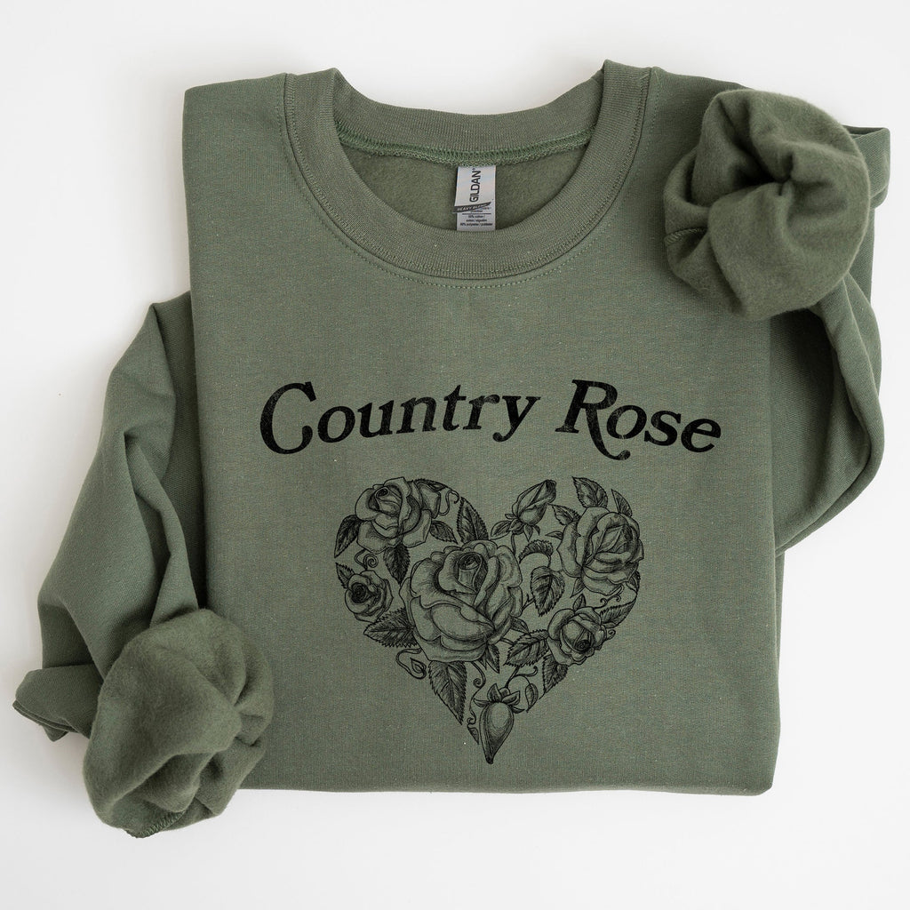 Country Rose Heart Cowgirl Cowboy Western Rustic Heritage Celebration Edition Sweatshirt