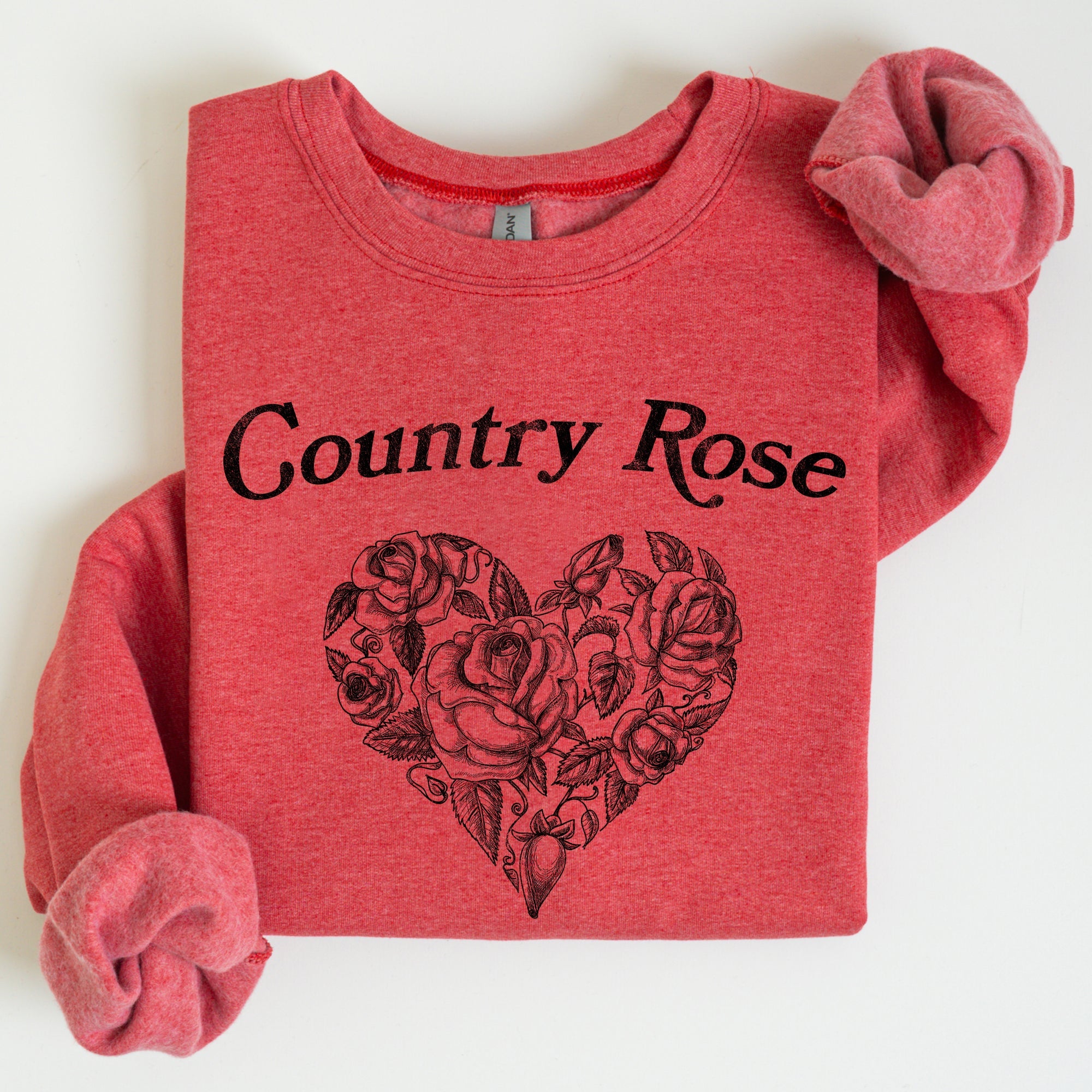 Country Rose Heart Cowgirl Cowboy Western Rustic Heritage Celebration Edition Sweatshirt