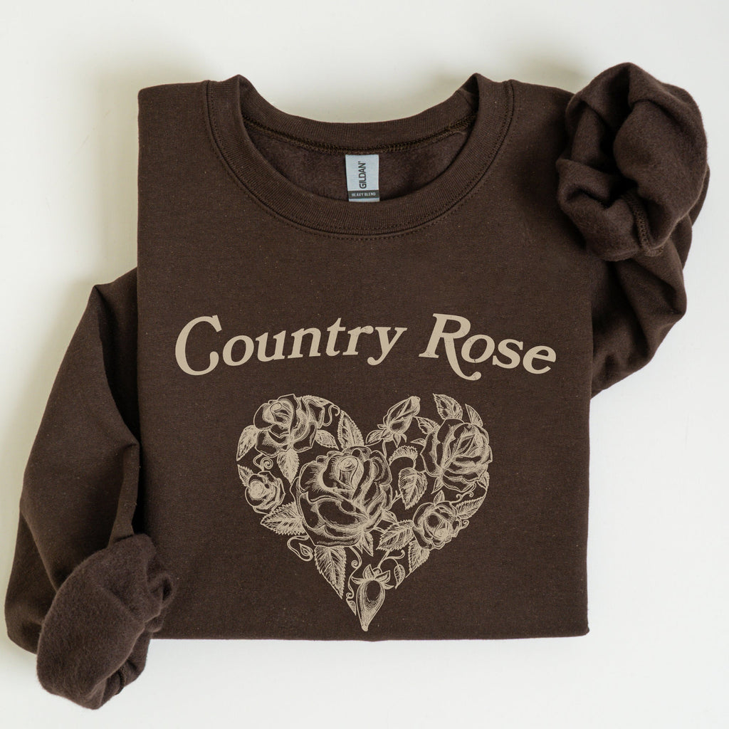 Country Rose Heart Cowgirl Cowboy Western Rustic Heritage Celebration Edition Sweatshirt