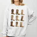 Cowboy Boots Western Retro Vintage Country Western Frontier Rustic Heritage Graphic Sweatshirt