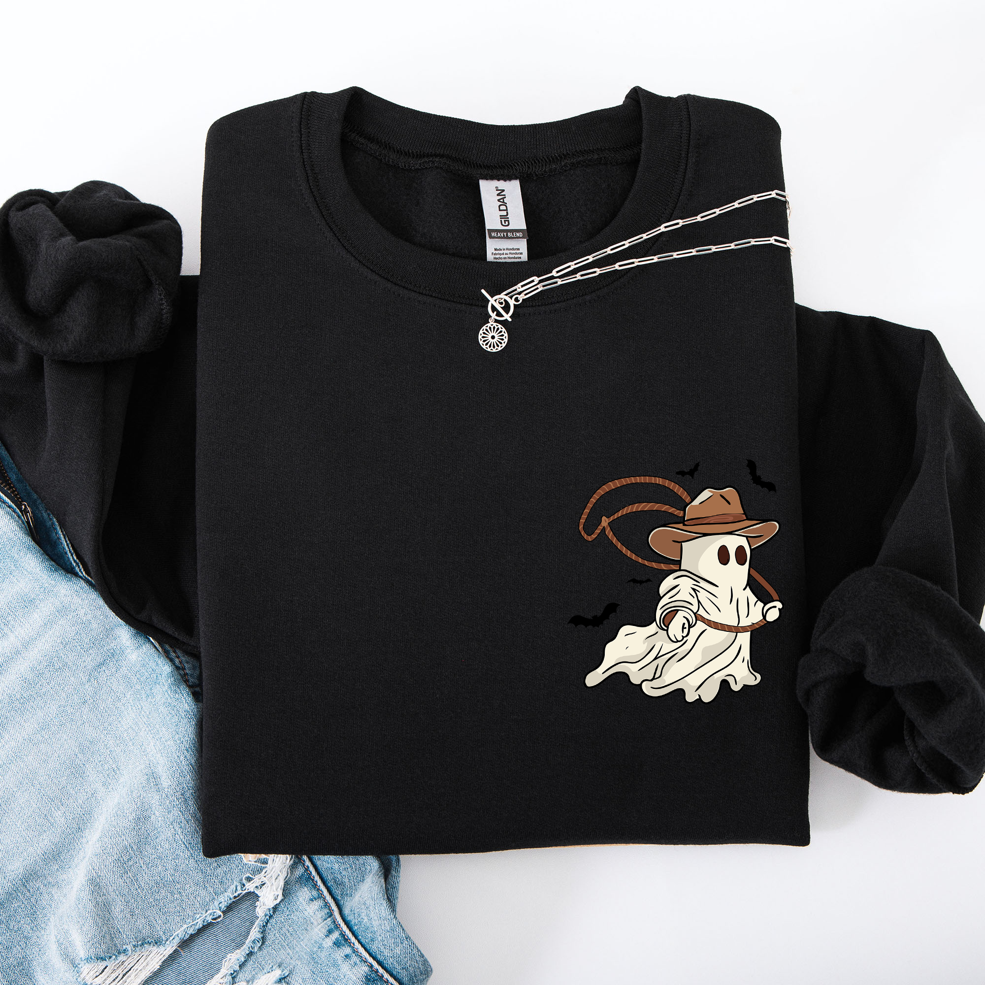 Cowboy Ghost Lasso Halloween Western Vintage Inspired Graphic Retro Iconic Sweatshirt